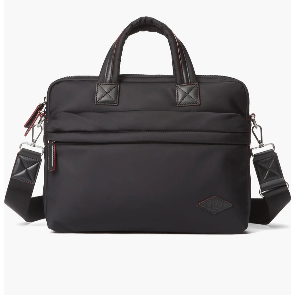 NWT MZ Wallace Bleeker Slim Nylon Briefcase in Black -Hard to find
